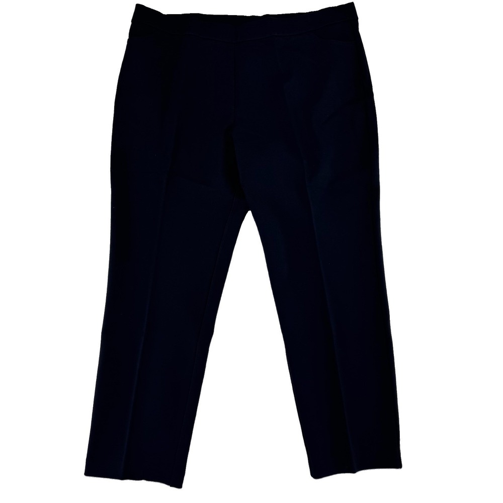 GRAVER Susan Graver Status Stretch Slim Leg Ankle Pants XL Black Business Slacks